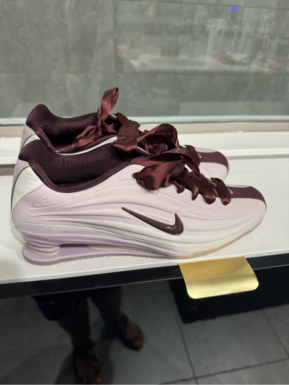 Nike Women's Light Pink & Burgundy Ribbon Lace Sneakers